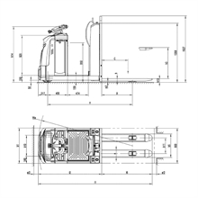 Order picker with lifting forks and 1200 kg load capacity - 