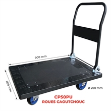 Folding handle plastic platform trolley 300 and 500 kg - 