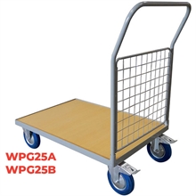 Timber platform trolley with mesh backrest 250 kg - 