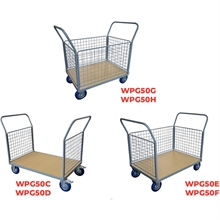 Timber platform trolley with mesh backrest 500 kg - 