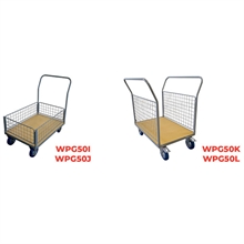 Timber platform trolley with mesh backrest 500 kg - 