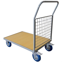 Timber platform trolley with mesh backrest 500 kg - 