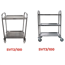 304 stainless steel shelf trolley 100 kg 2 or 3 shelves - 