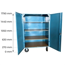 Mesh or solid metal shelf trolley 300 kg - 