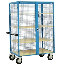 Mesh or solid metal shelf trolley 300 kg - 