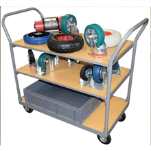 Timber shelf trolley 250 kg (2 and 3 shelves) - 