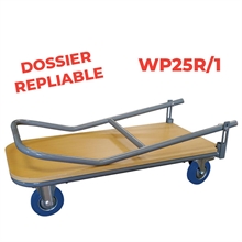 Timber platform trolley 250 kg fixed or folding backrest - 