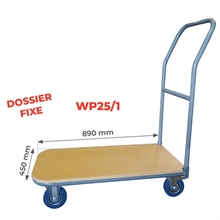 Timber platform trolley 250 kg fixed or folding backrest - 