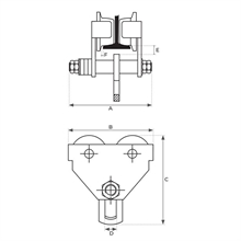 Manual hoist trolley 500 to 10000 kg - 