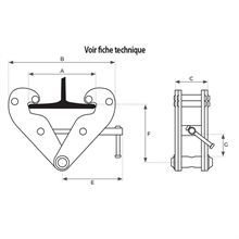 Quick installation girder beam clamp 1000 to 10 000 kg - 