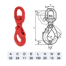 Self-locking swivel hook for MF450 MG400 and MGE400 - 