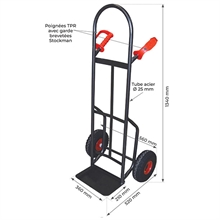 Steel sack truck with fixed plate 300 kg - 