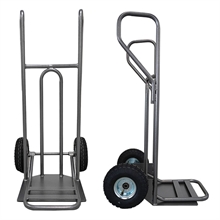 Steel hand truck with curved frame, closed handle and folding plate 250 kg - 