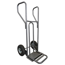 Steel hand truck with curved frame, closed handle and folding plate 250 kg - 