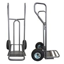 Steel hand truck with curved frame, closed handle and folding plate 250 kg - 