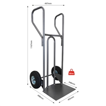 Steel hand truck with curved frame and closed handle 250 kg - 