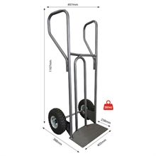 Steel hand truck with curved frame and closed handle 250 kg - 