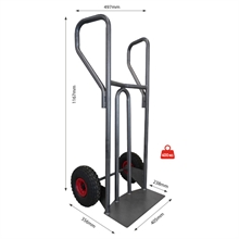 Steel hand truck with curved frame and closed handle 400 kg - 