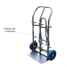 Double cylinder hand truck with retractable stand 200 kg - 