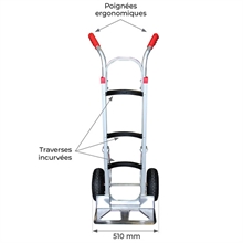 Aluminium sack truck with curved cross braces 250 kg - 