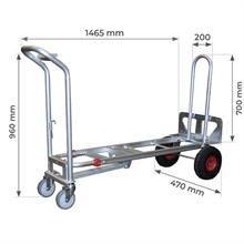 3 in 1 aluminium sack truck / trolley 250 / 350 kg - 