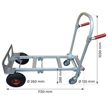 2 in 1 aluminium sack truck / trolley 250 / 350 kg - 