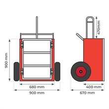 Cylinder hand truck with lifting hoist - 