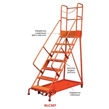 Heavy-duty rolling safety ladder with step-lock and 7 different heights - 