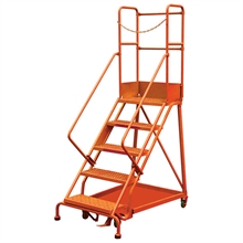 Heavy-duty rolling safety ladder with step-lock and 7 different heights - 