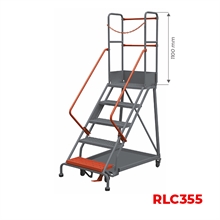 Heavy-duty rolling safety ladder with step-lock and 7 different heights - 