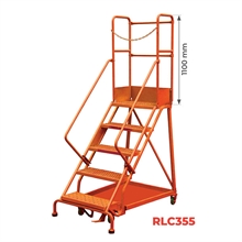 Heavy-duty rolling safety ladder with step-lock and 7 different heights - 