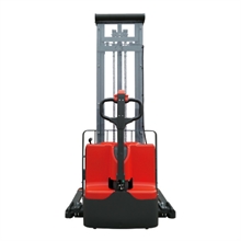 Electric walkie stacker with mast and straddle legs 1000 kg - 