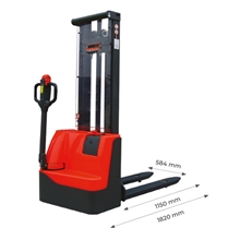 Electric stacker with ± 0,2 % weighing precision scale and 1000 kg load capacity - 