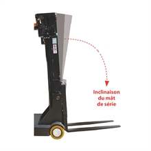 Counterbalanced stand-up rider electric stacker with 1200 kg load capacity - 