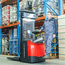 Lithium ride-on electric stacker with power steering 1200 kg - 
