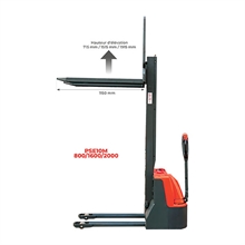 Single mast electric walkie stacker 1000 kg - 