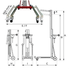 Manual winch lifter 150 kg - 