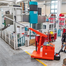 Motorized overhung workshop crane with fixed mast and double electric extension 1000 kg - 
