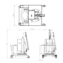 Workshop cantilever crane, manual rotation - electric lifting, lowering and extension at adjustable speed, 1000 mm arm 500 kg - 