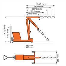 Counterbalance shop crane 550 and 750 kg - 