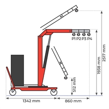 Electric lifting pivoting counterbalance shop crane 500 kg - 