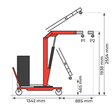 Electric lifting pivoting counterbalance shop crane 500 kg - 
