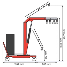 Pivoting counterbalance shop crane 500 kg - 