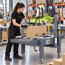 Top-and-bottom semi-automatic case sealer for cartons - 