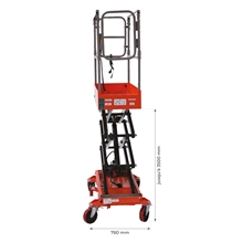 Semi-electric scissor access lift 240 kg - 