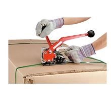Polypropylene and polyester strapping combination tool - 