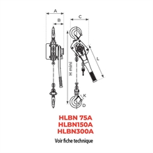 Premium manual lever chain hoist 750 to 9000 kg - 