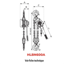 Premium manual lever chain hoist 750 to 9000 kg - 