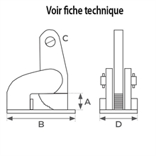 High stability horizontal plate clamp 500 to 3000 kg - 