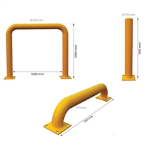 Safety bollard and machine and rack guards - 